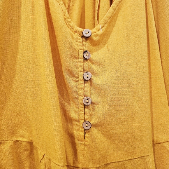 Free People Holding On convertible Mustard Yellow Maxi Dress Women's Size XS - Picture 3 of 9
